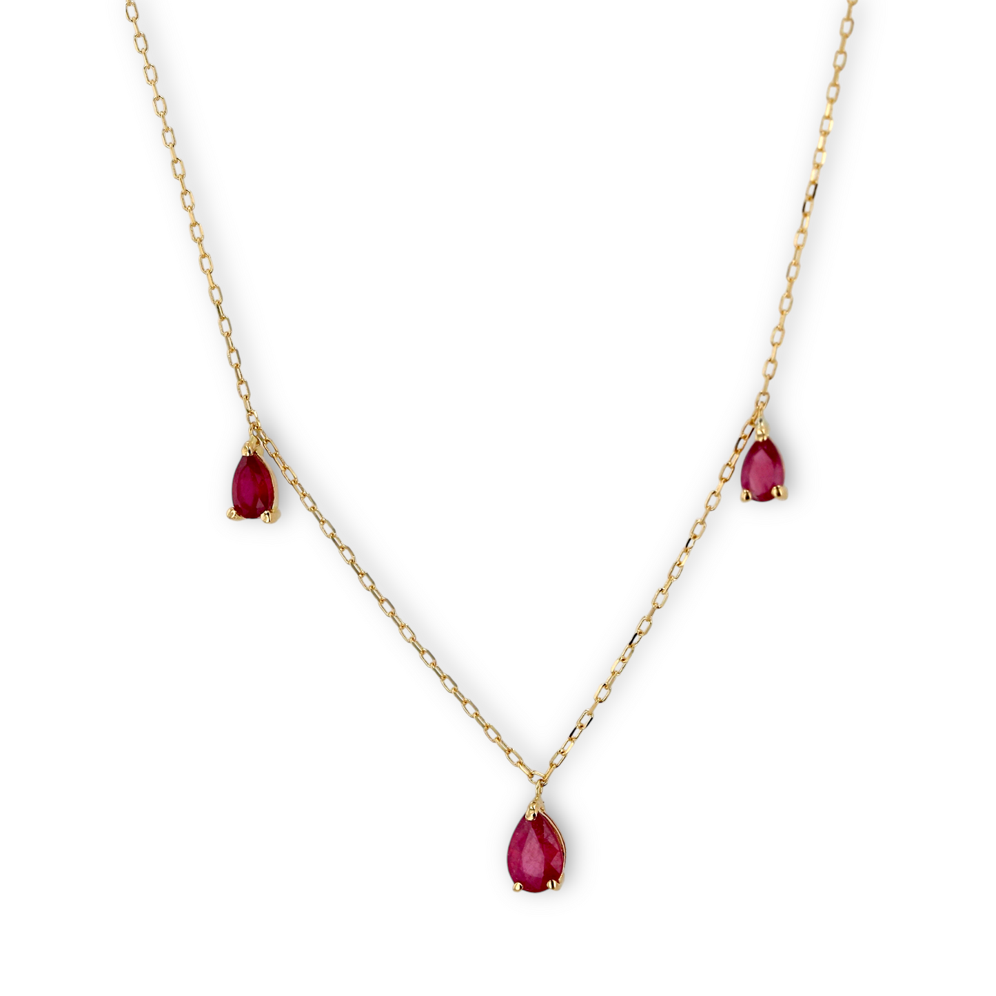 18K Gold pink topaz necklace