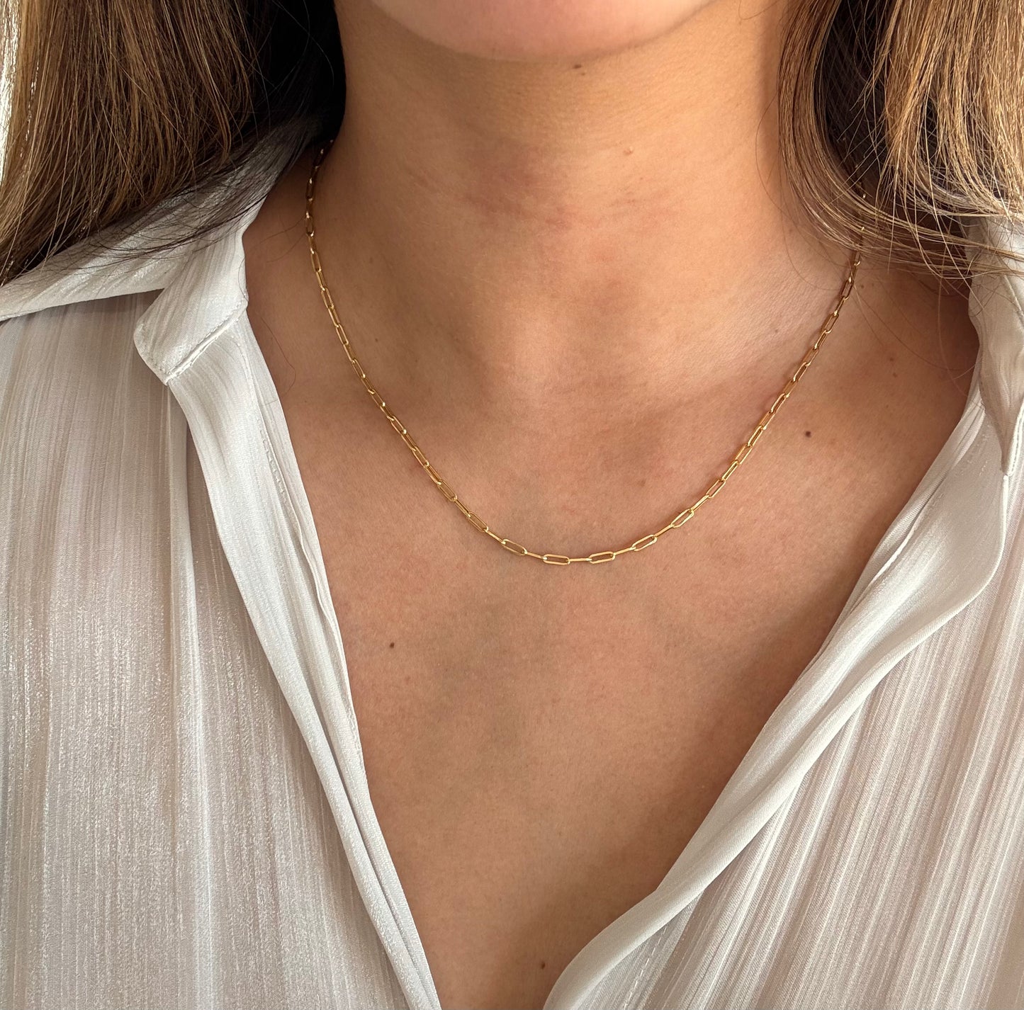 14K Paperclip Necklace 2mm-18"