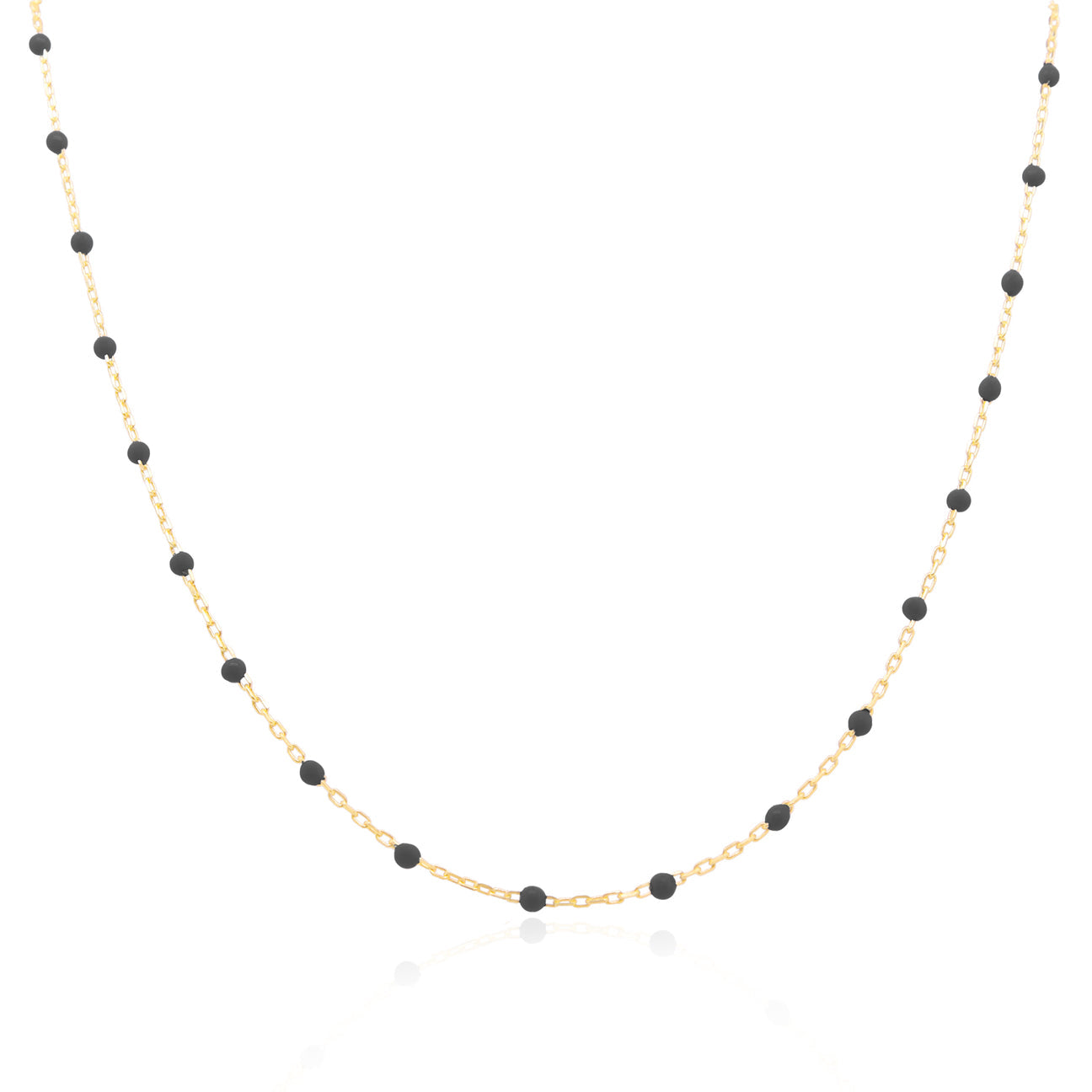 14K Black Bead Chain Necklace