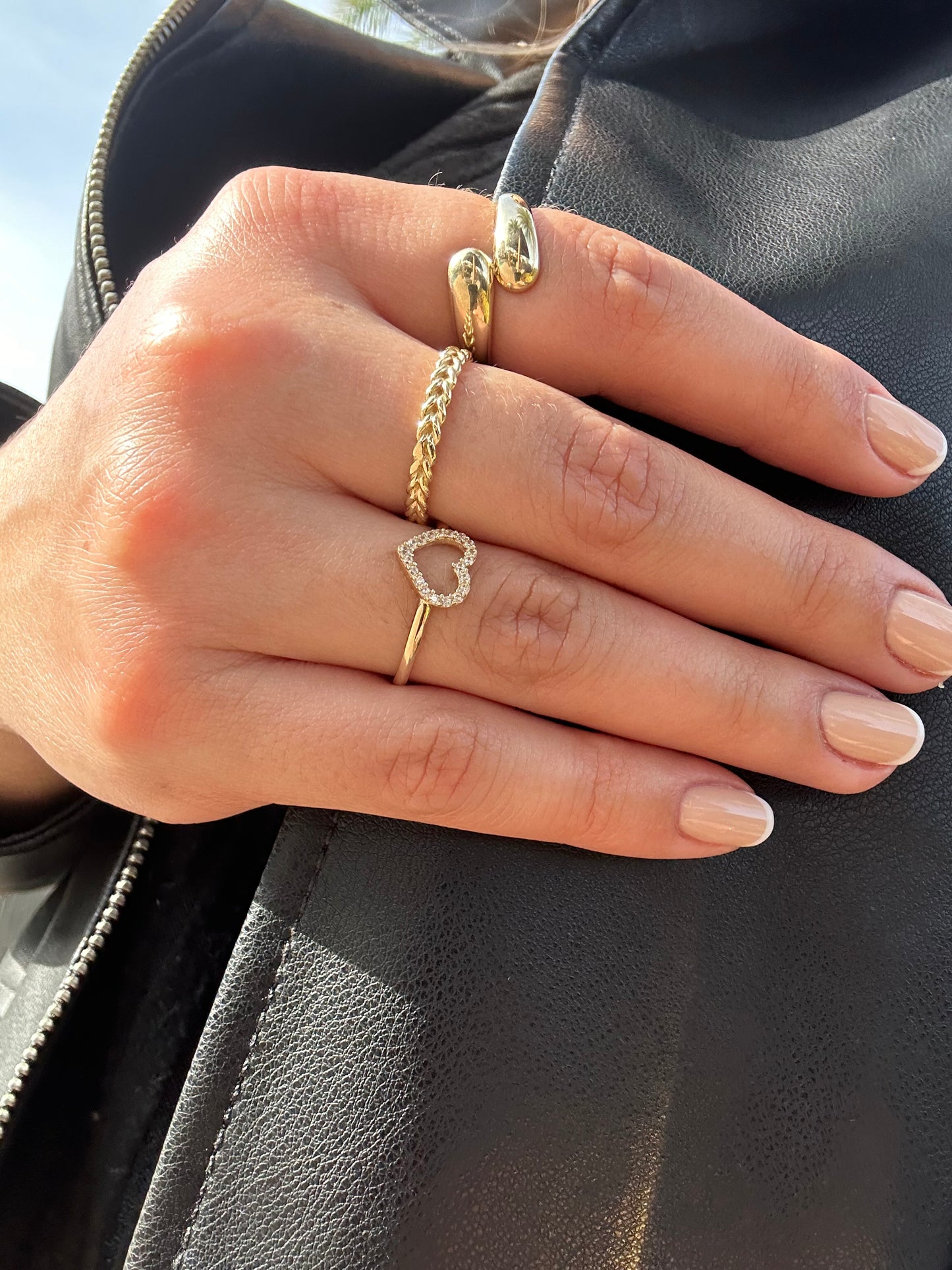 14K Yellow Gold Heart Ring with CZ