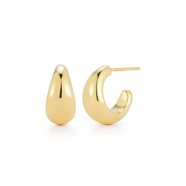14K Chunky Gold Huggie Earrings