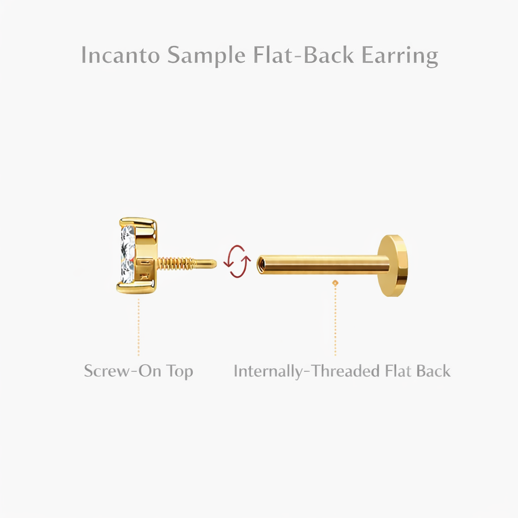 14Kt Emerald Spike Stud