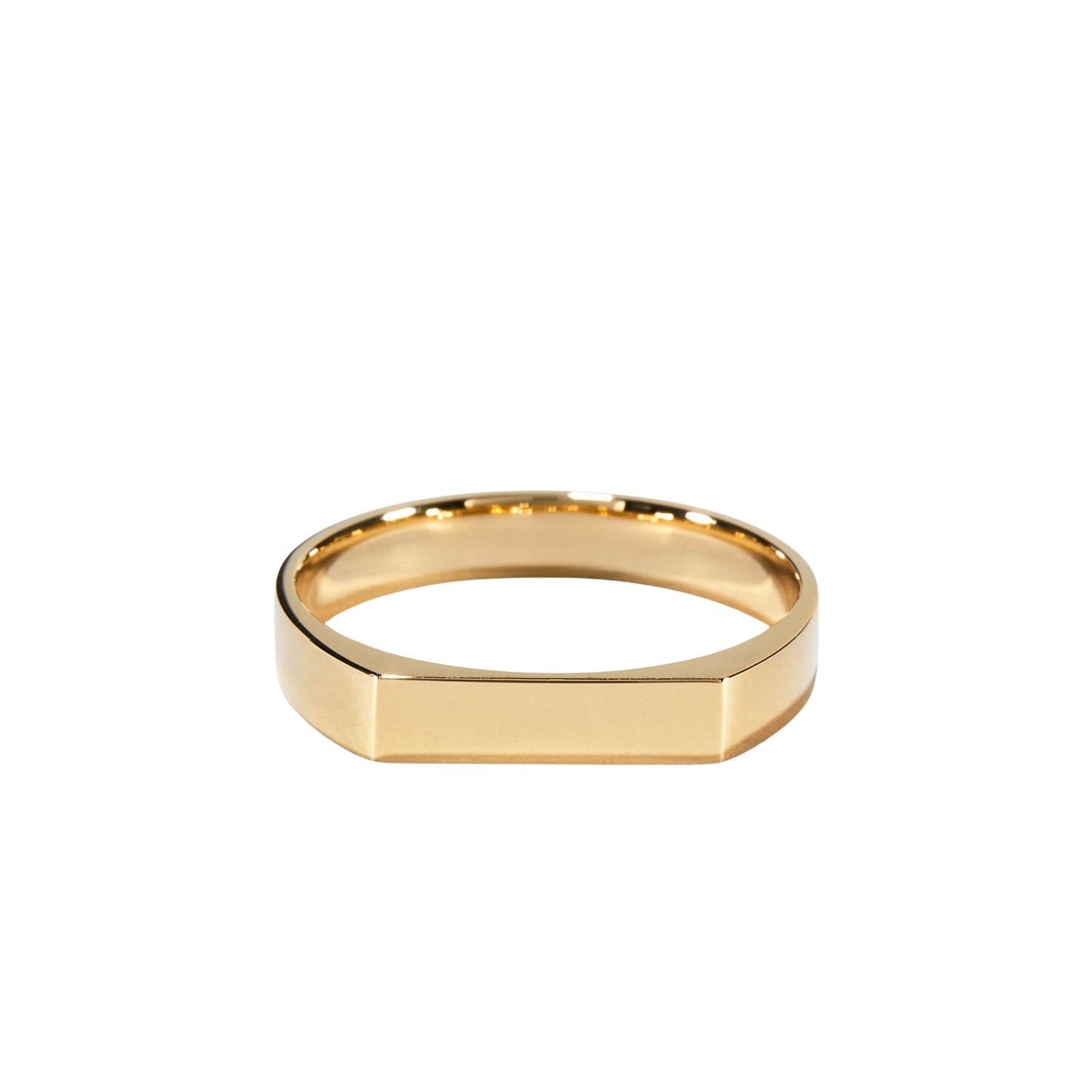 14k Gold Slim Rectangular Signet Ring