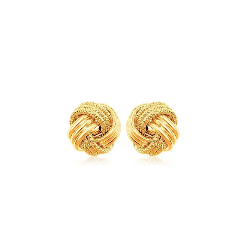 14K Gold Knot Stud Earrings