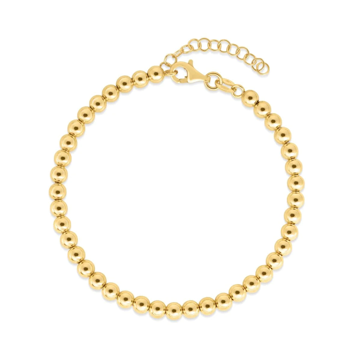 14K Gold Ball Bead Bracelet 7’’