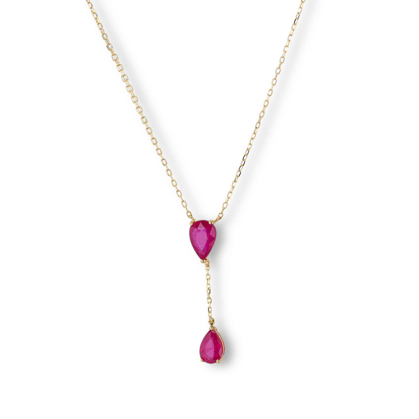 18K Pink topaz necklace