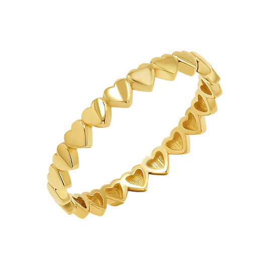 14K Gold Heart Eternity Ring