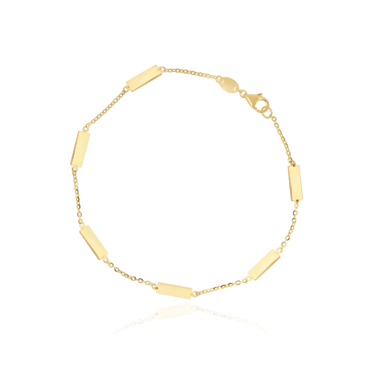 14K Gold Bar Chain Bracelet 7’’