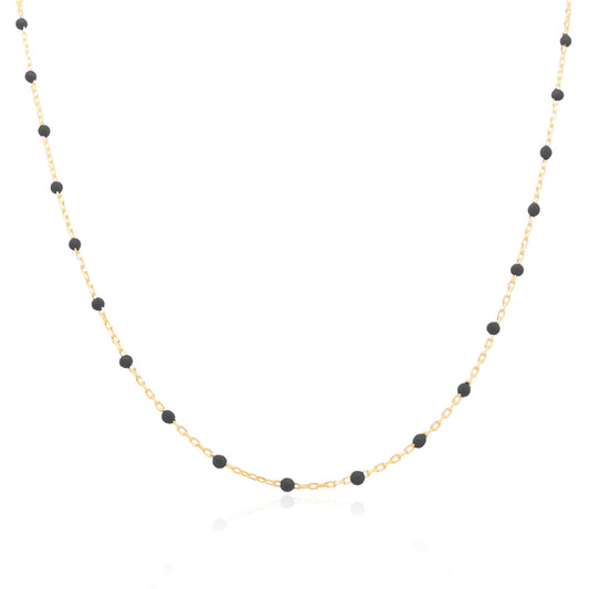 14K Black Bead Chain Necklace