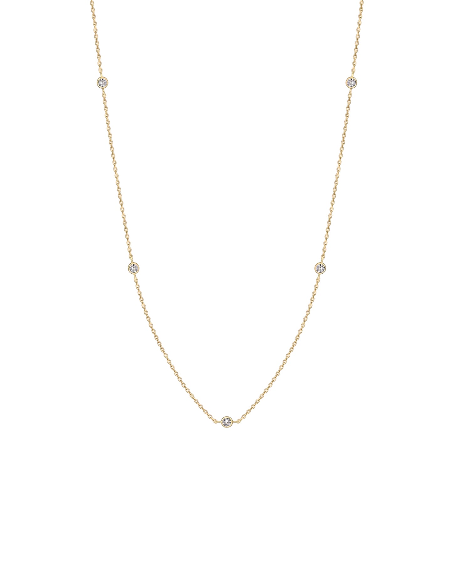 Simulated Diamond Station Necklace