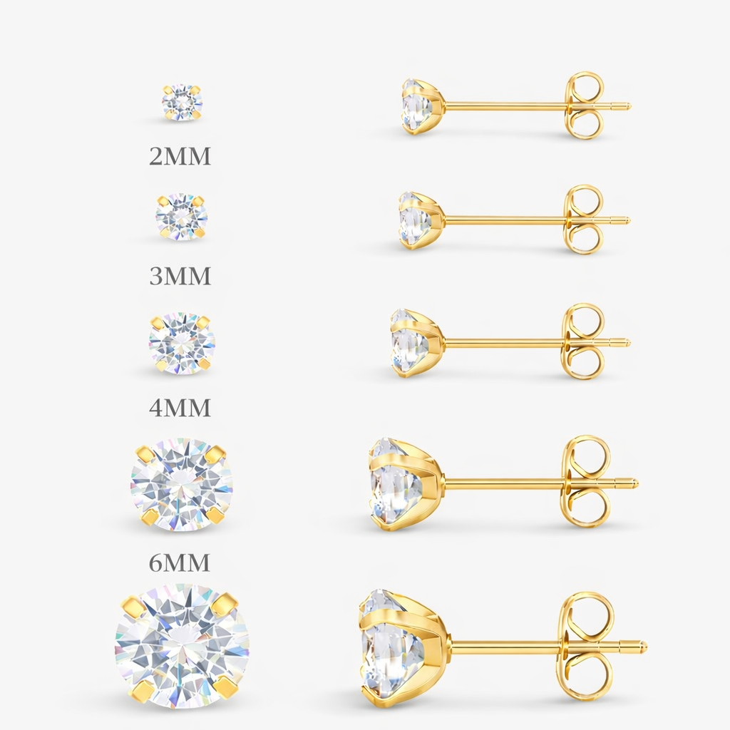 Everyday Round CZ Stud