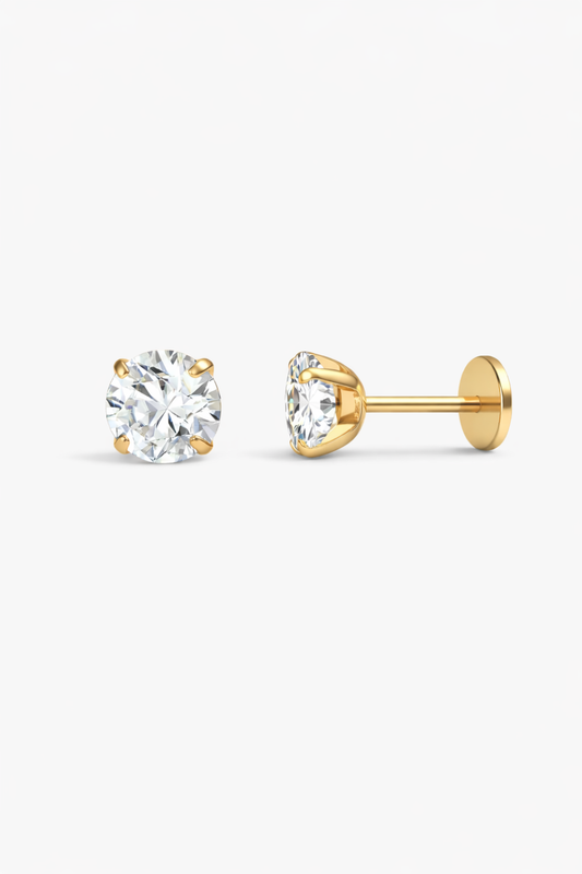 Round CZ Stud