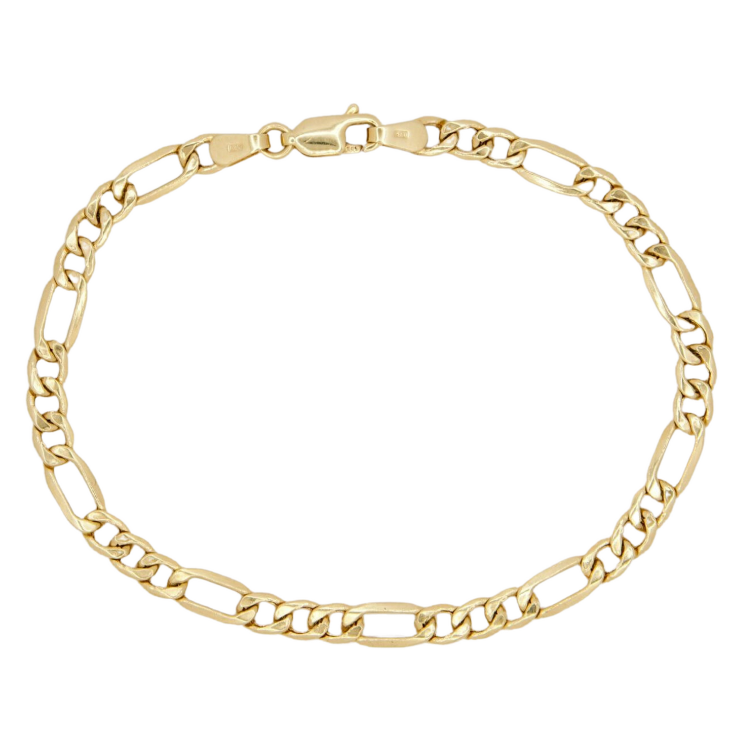14k Yellow Gold Figaro Bracelet (7″/4mm)
