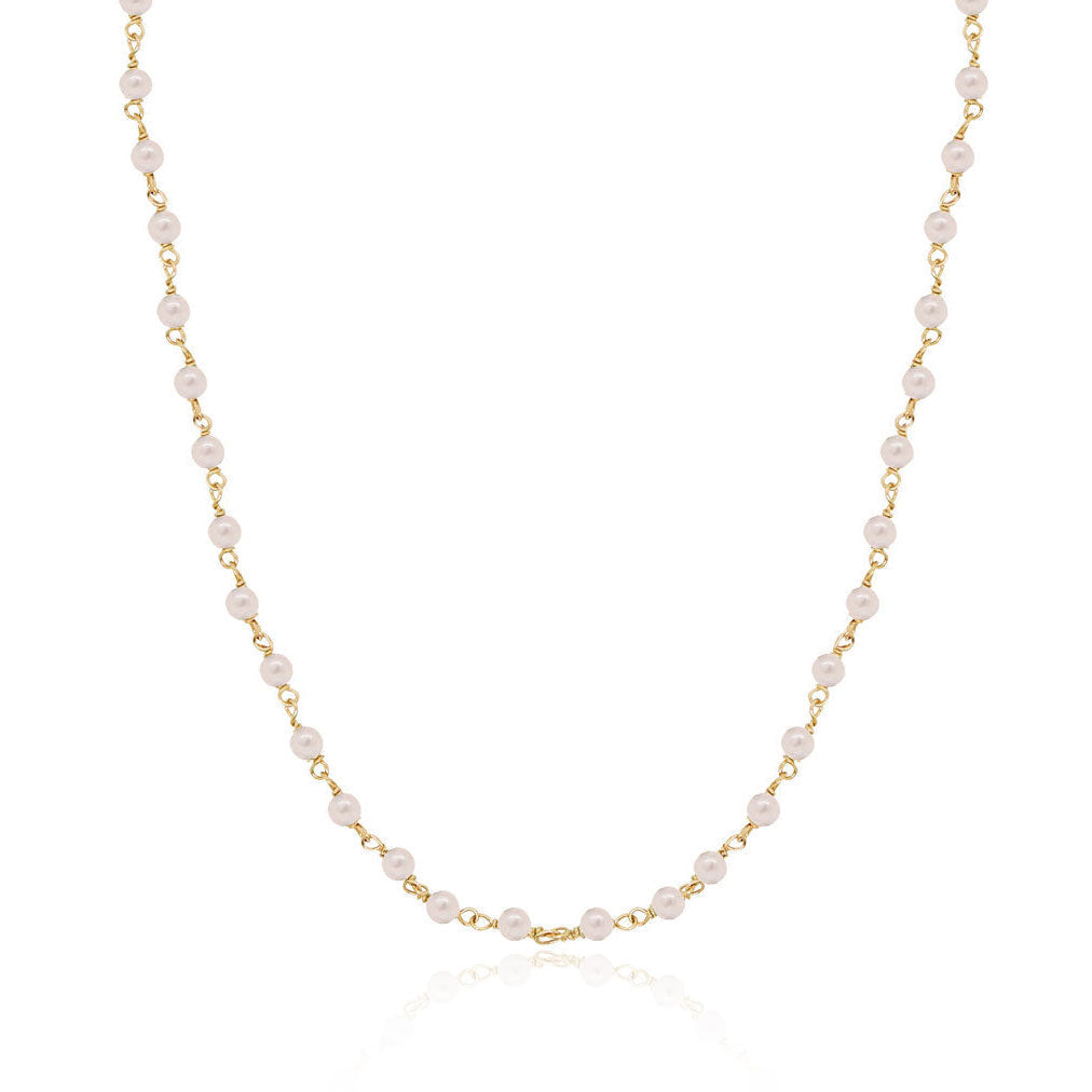 14K Pearl Bead Chain Necklace