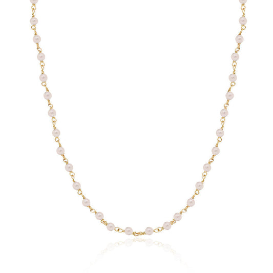 14K Pearl Bead Chain Necklace