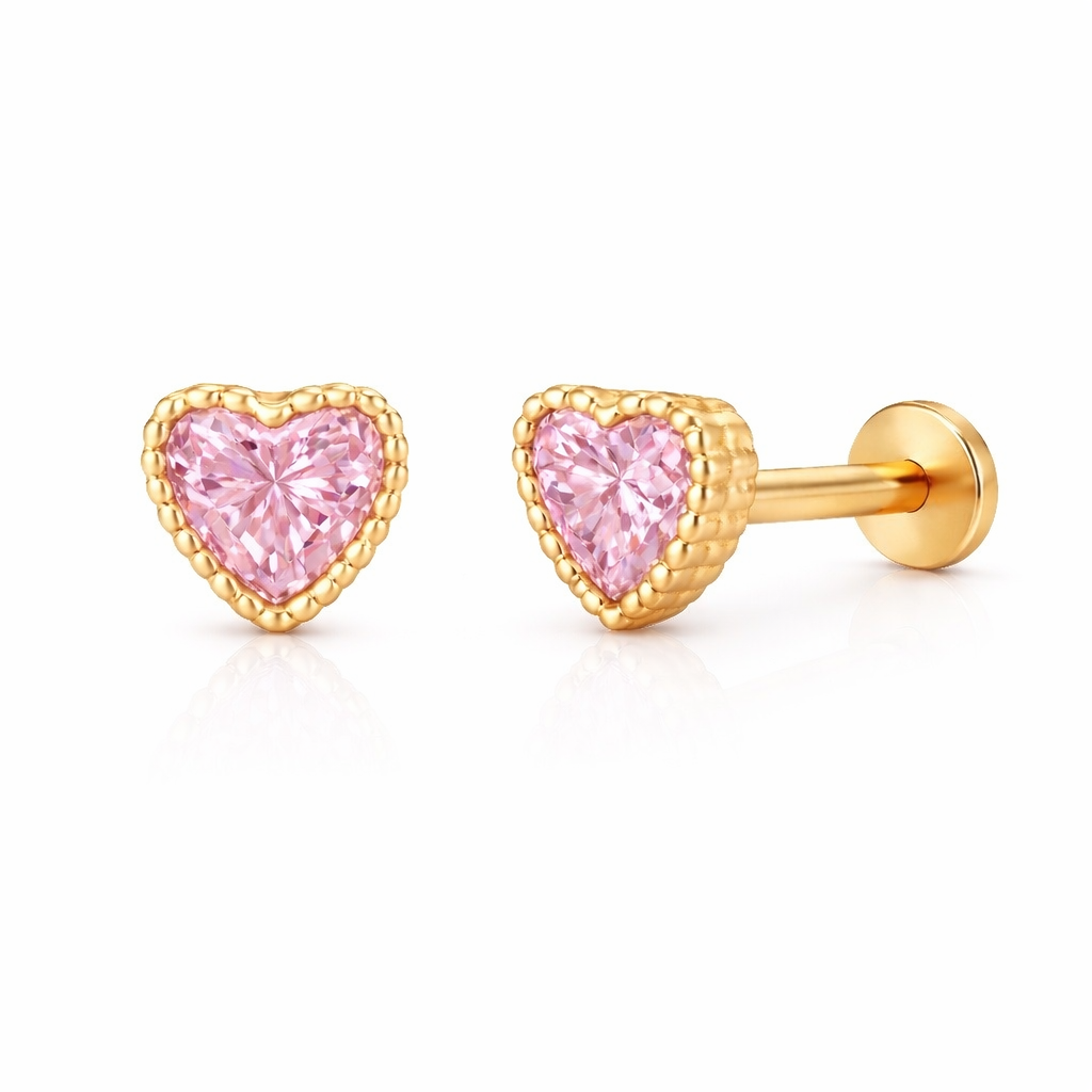 14K Heart stud