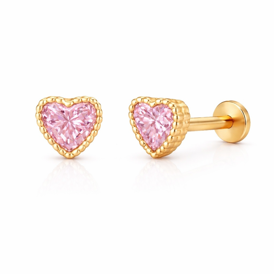14K Heart stud