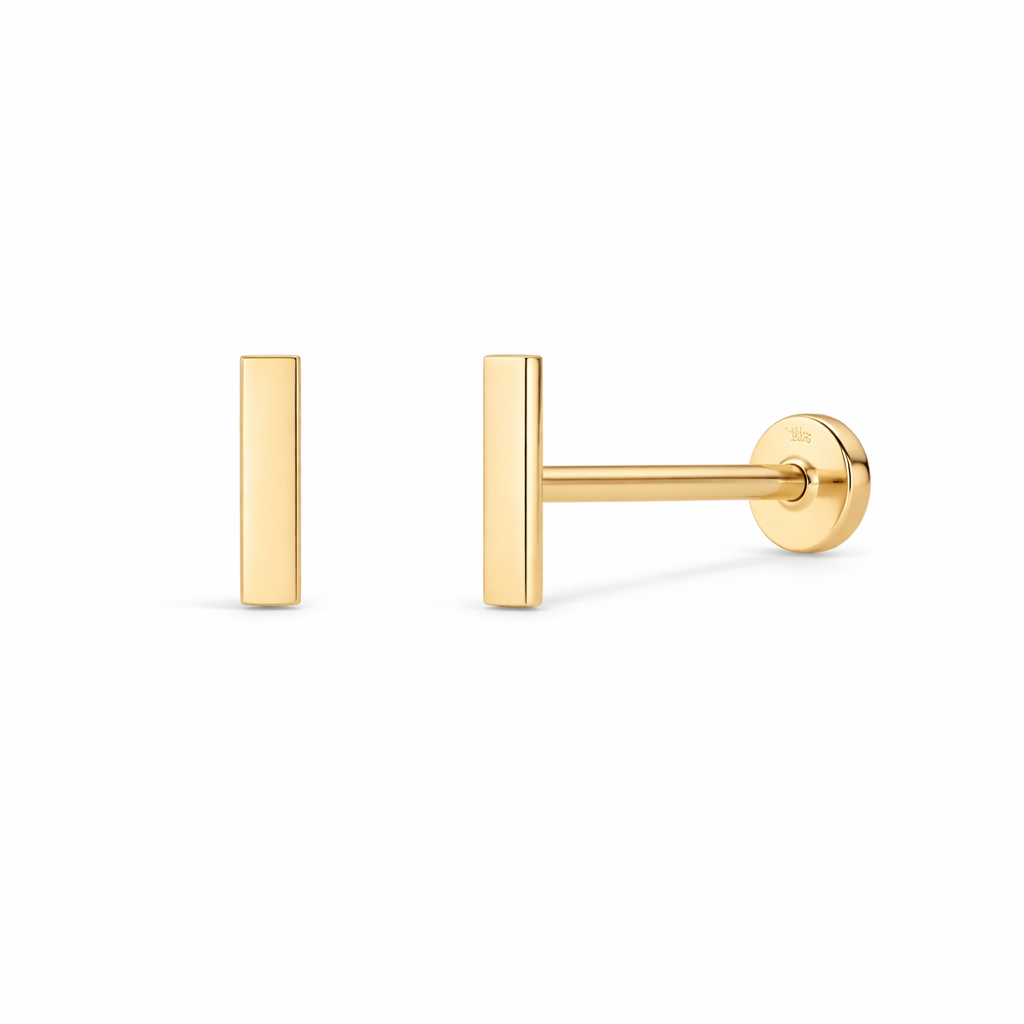 14K Thick plain bar 6.5mm