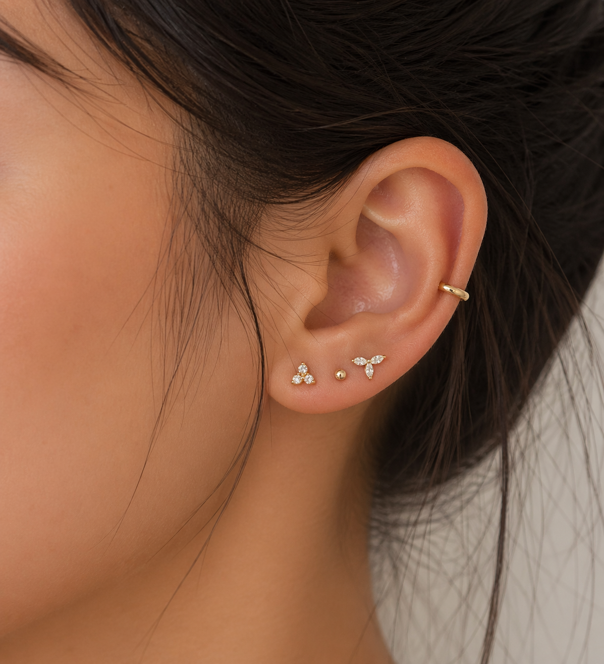 14K Lotus CZ flower 6.5mm