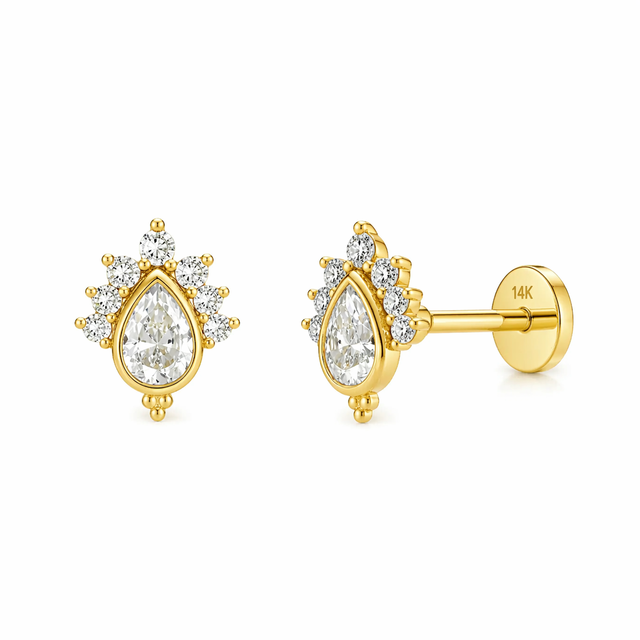 14K Teardrop crown