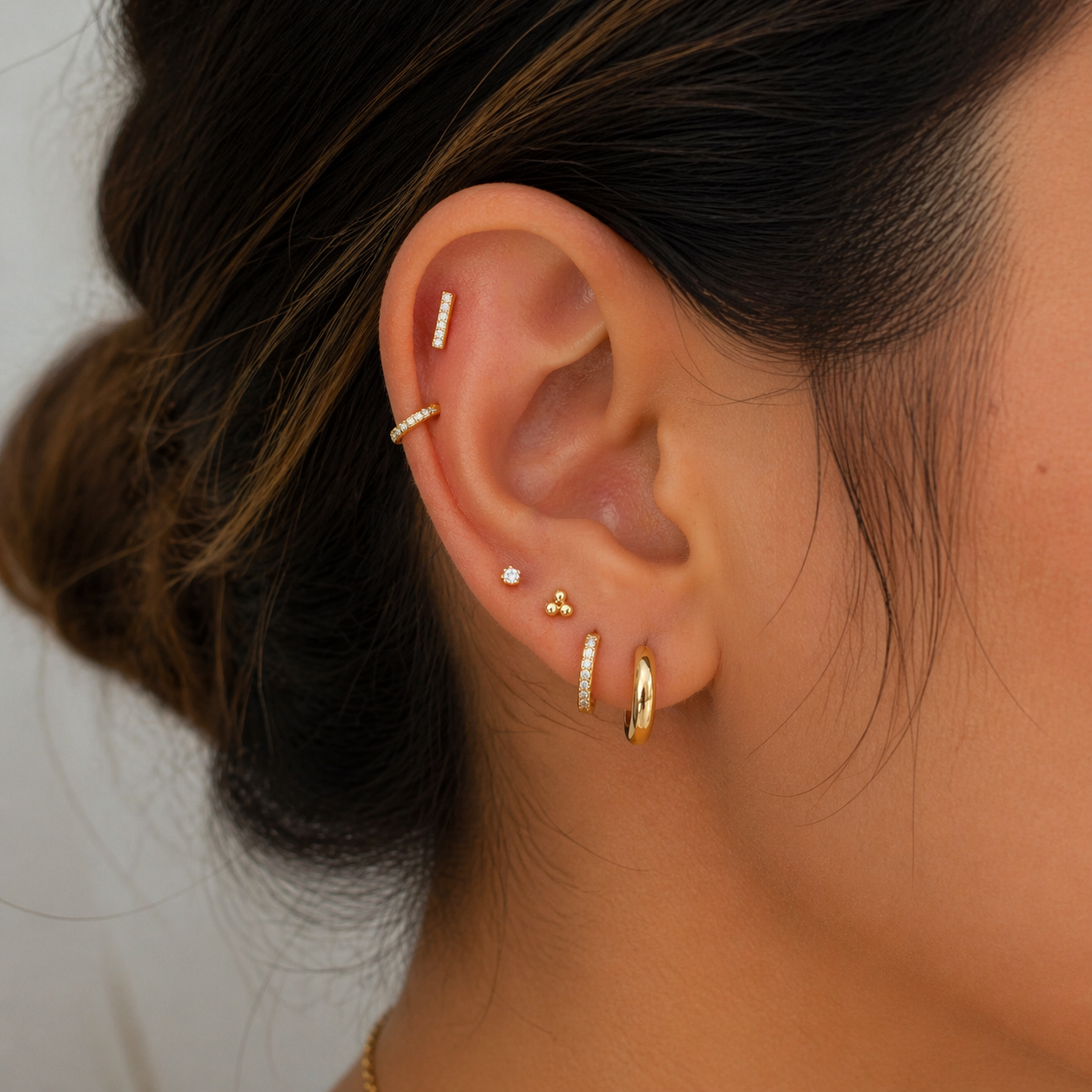 14K Bar CZ 6.5mm