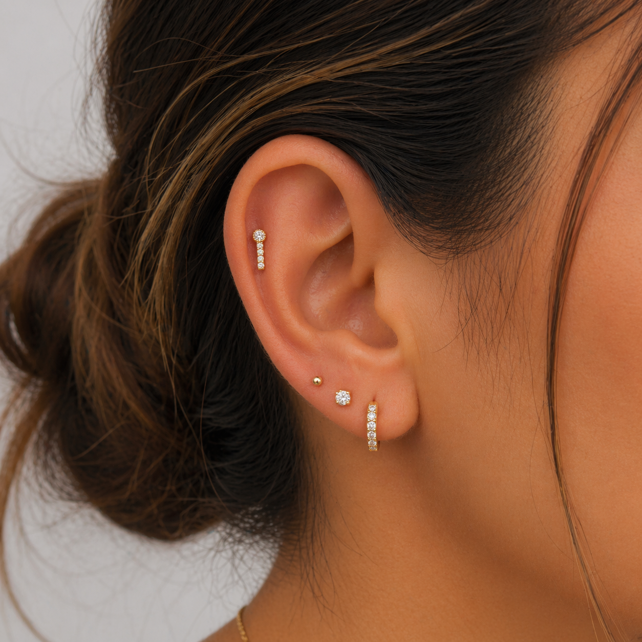 14K Bar stud
