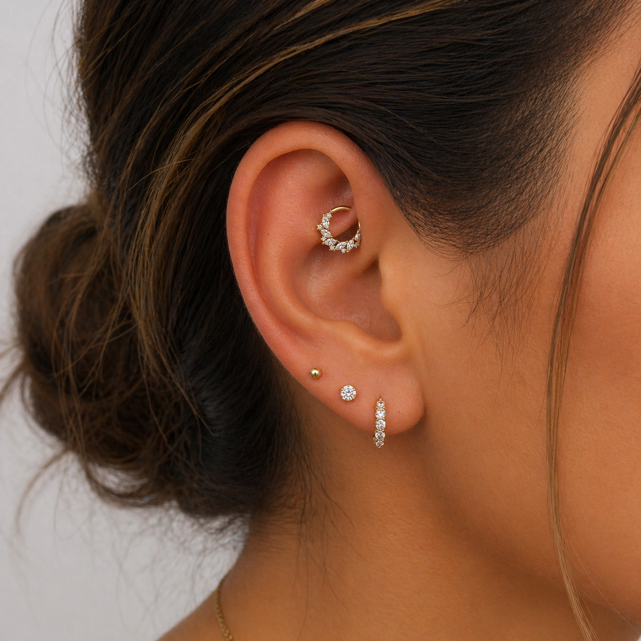 14K Clicker hoop earring