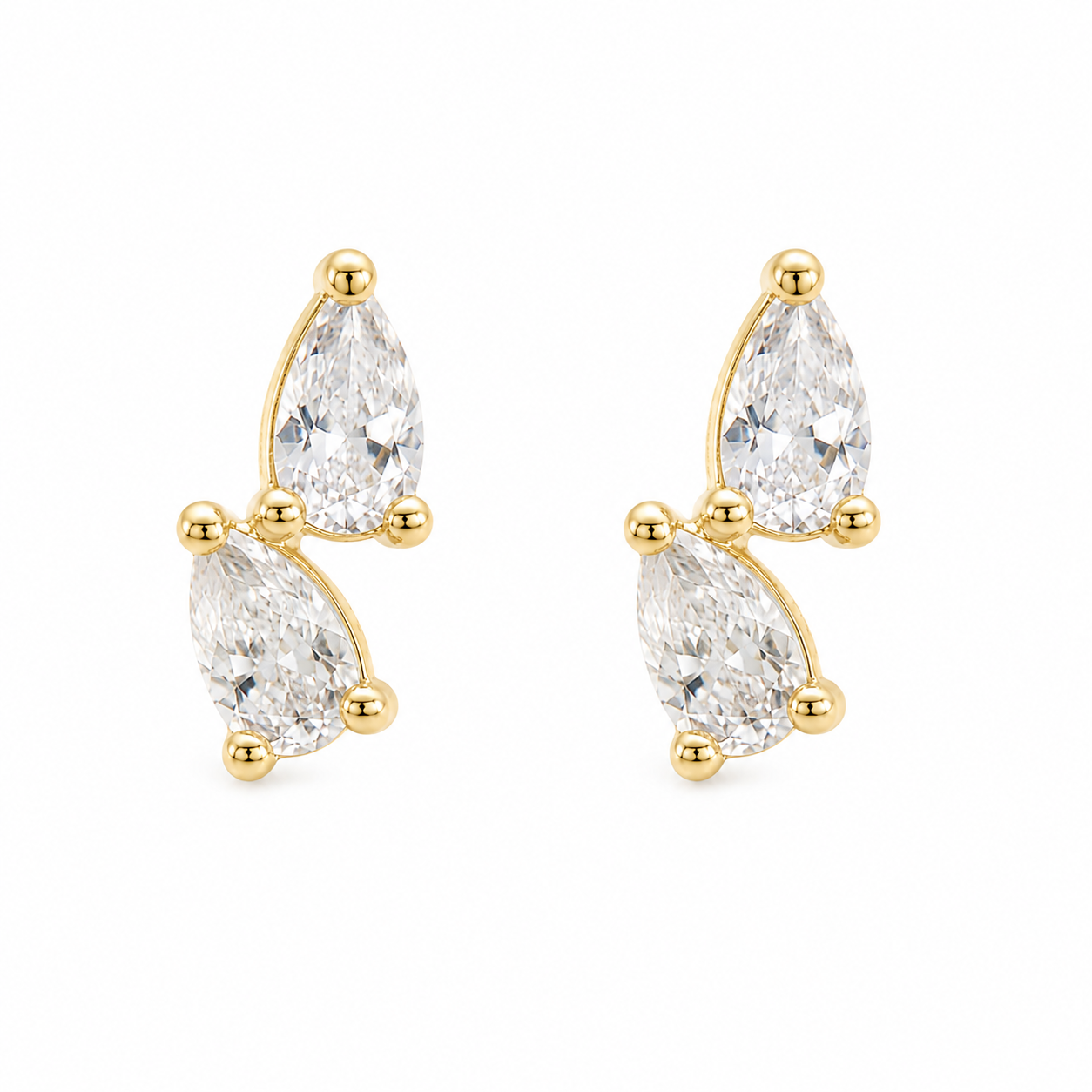14K Double Marquise earring