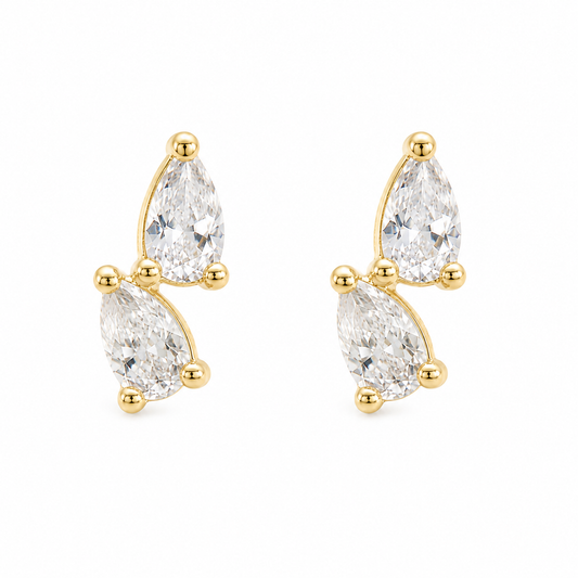 14K Double Marquise earring