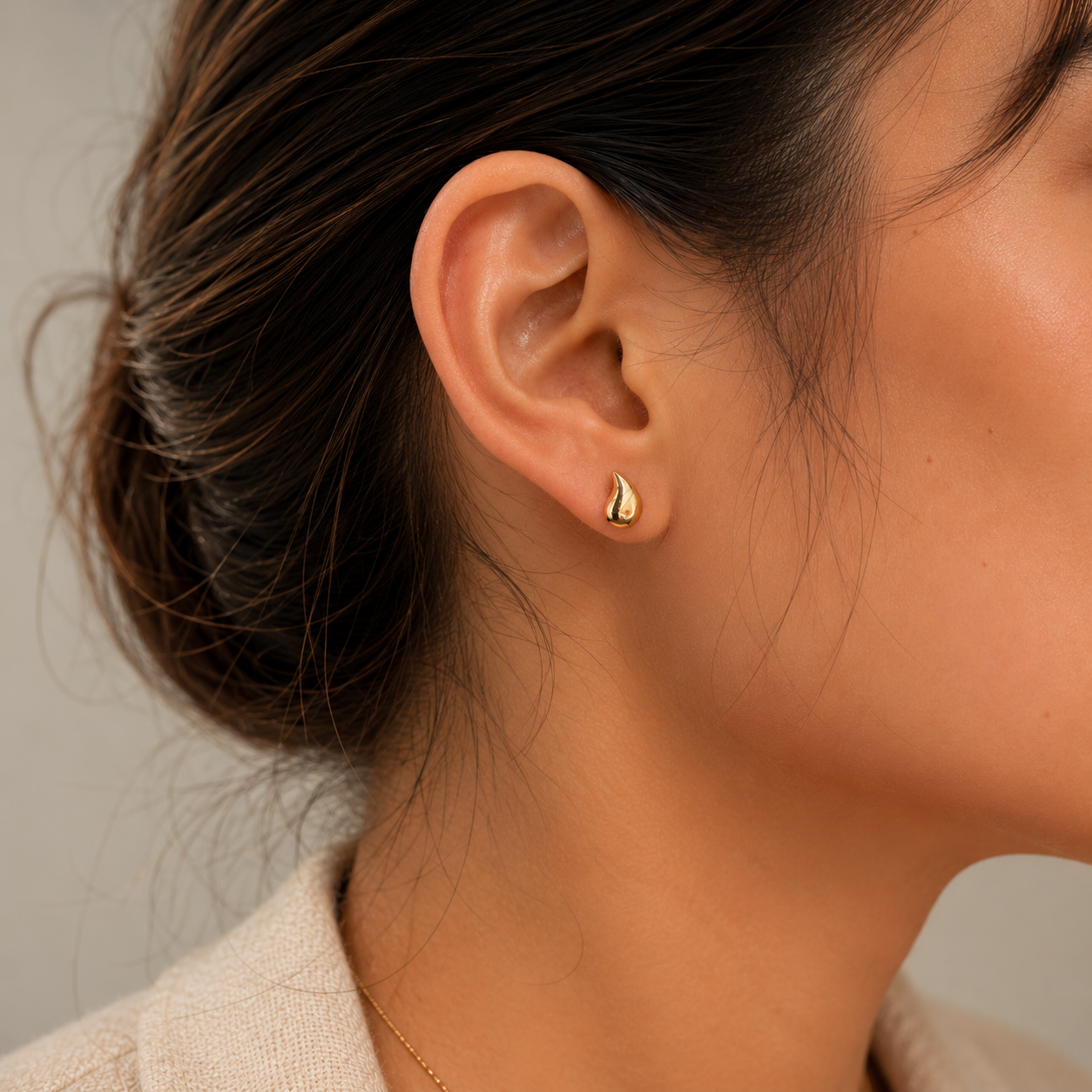 14K Tear Drop Earring