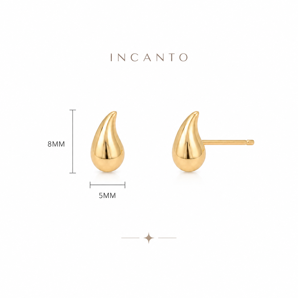 14K Tear Drop Earring