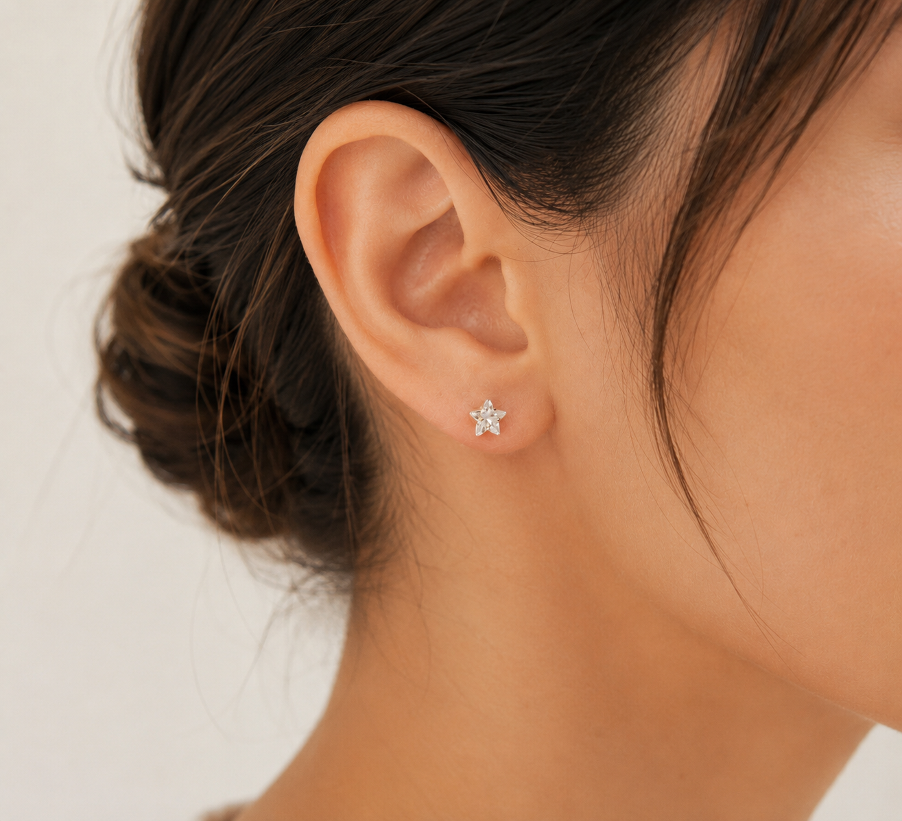 14K Star CZ Earring