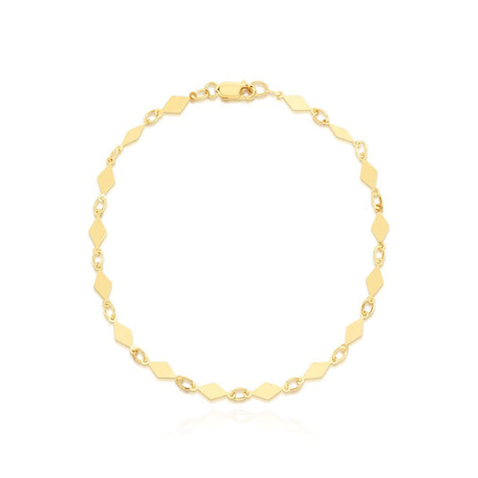 14K Gold Kite Chain Bracelet