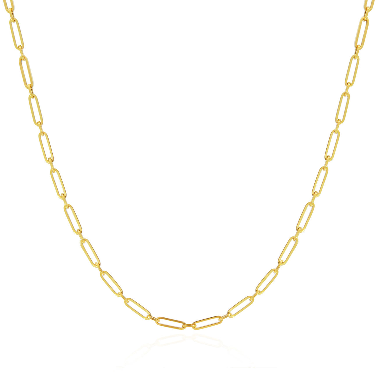 10K Solid Paperclip Necklace 4MM-20’’
