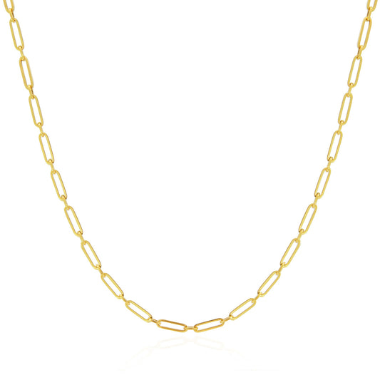 10K Solid Paperclip Necklace 4MM-20’’