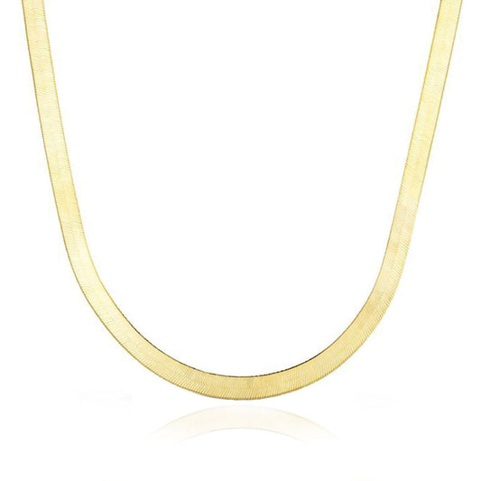 14K Large Herringbone Necklace 5MM