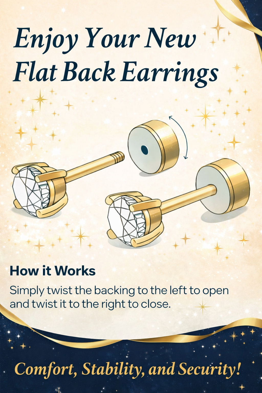 Star Screw Back Stud