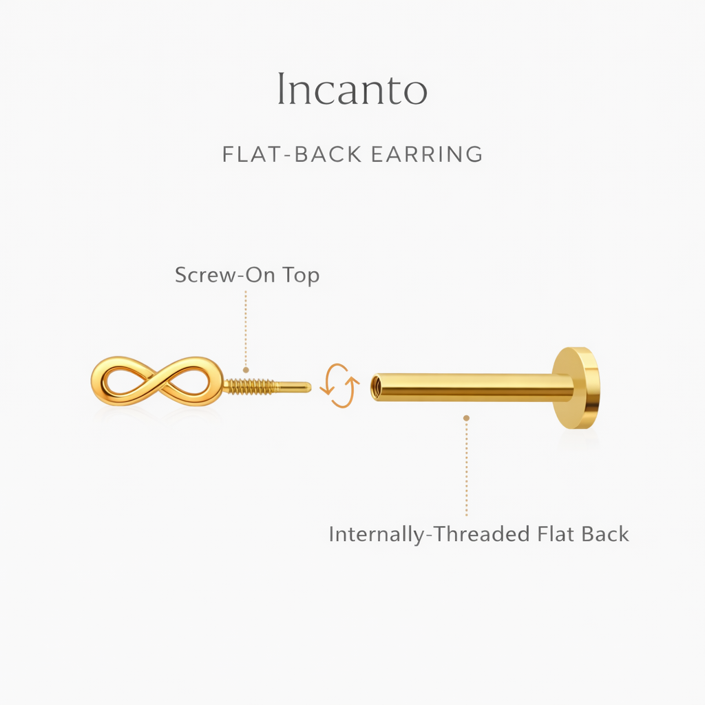 14Kt Tube Gold Infinitive stud