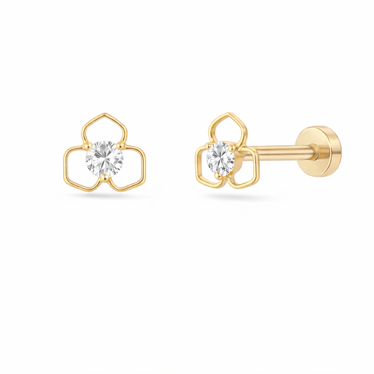 14K Flower Stud