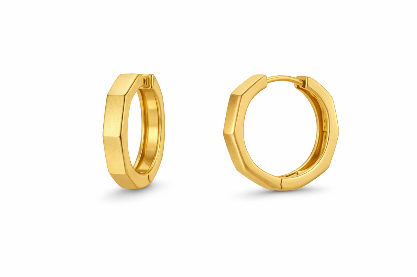 14K Gold Plated Chunky Hoops Earrings