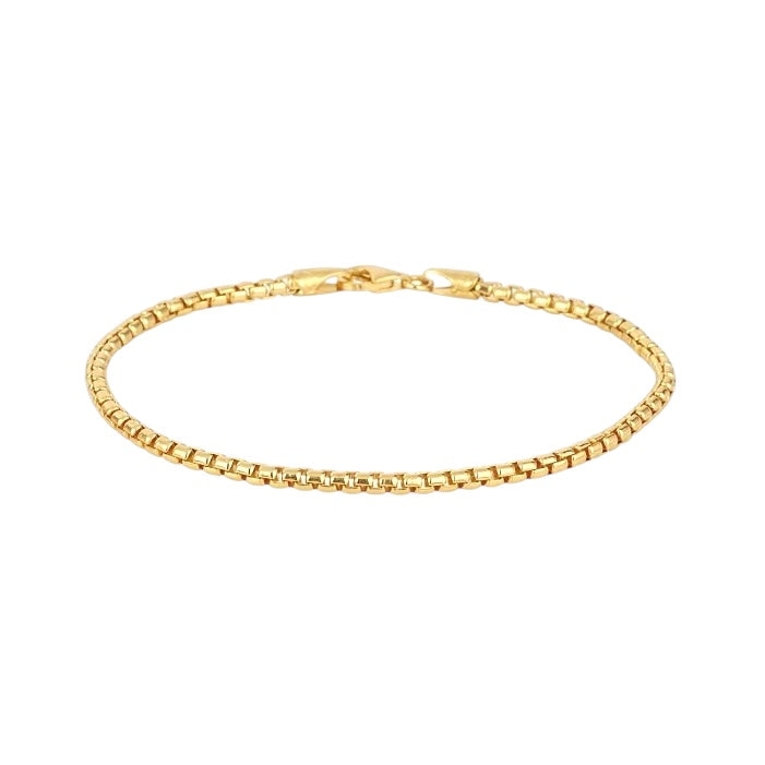 10K Round Box Bracelet 7.5’’