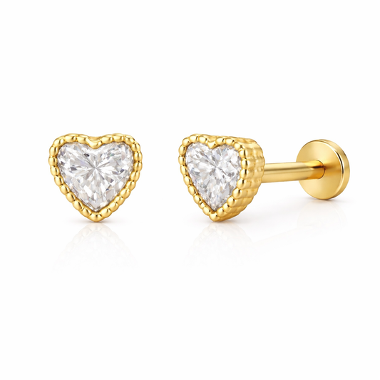 14K Heart stud