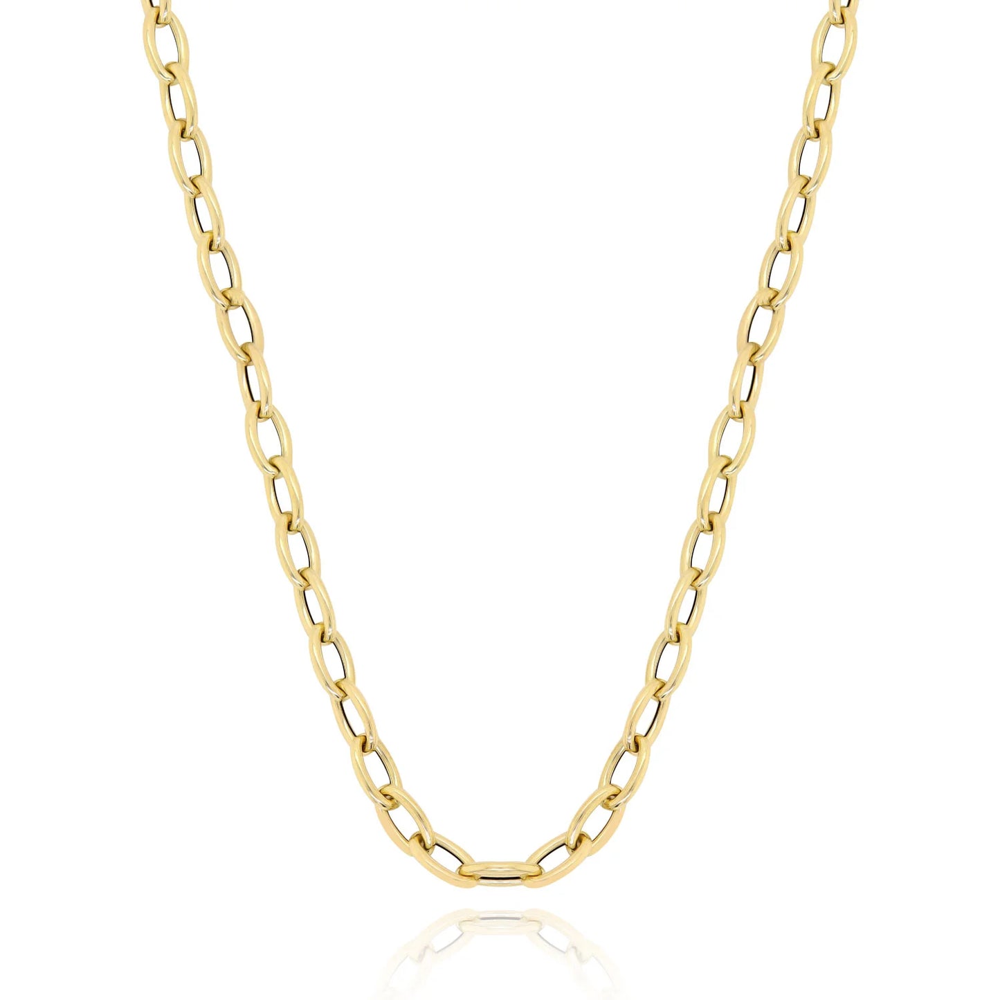 14k Gold Oval Link Chain Necklace 18’’