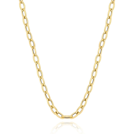 14k Gold Oval Link Chain Necklace 18’’