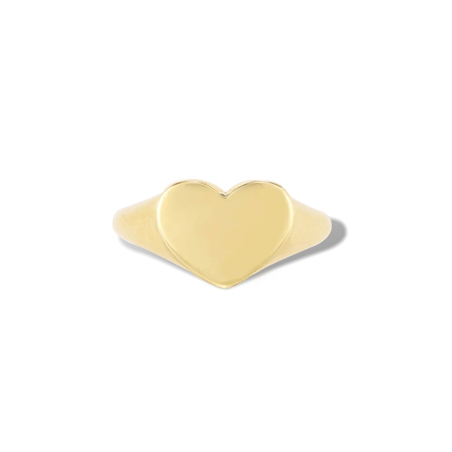 14K Gold Heart Signet Ring