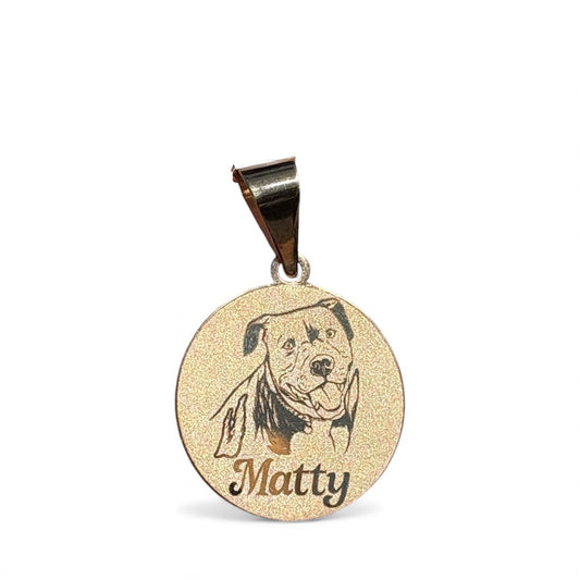 14K Gold Personalized Pet Pendant