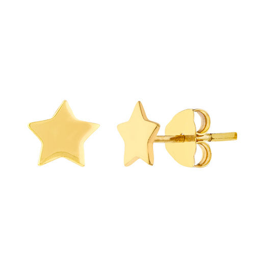 14k Gold Star Stud Earrings