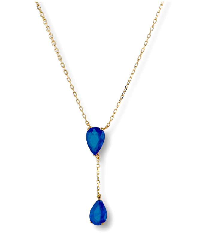 18k Gold Sapphire Neckclace