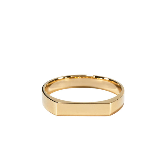 14k Gold Slim Rectangular Signet Ring