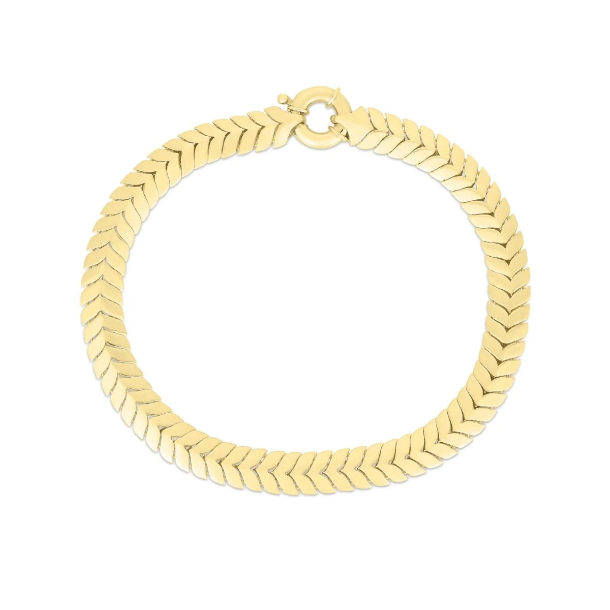 14K Gold Chevron Link Bracelet